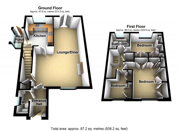 Floor Plan Image for 3 Bedroom Semi-Detached House for Sale in Colesdale, Cuffley