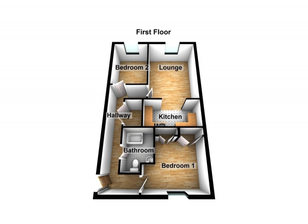 Floor Plan Image for 2 Bedroom Apartment for Sale in Eleanor Way, Waltham Cross