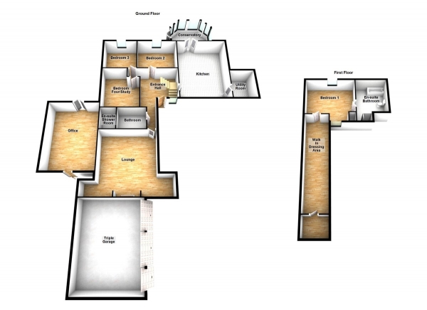 Floor Plan for 4 Bedroom Detached House for Sale in Claverhambury Road, Waltham Abbey, EN9, 2BL -  &pound1,400,000