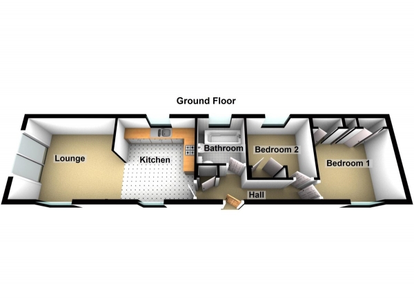 Floor Plan Image for 2 Bedroom Mobile Home for Sale in Galley Hill, Waltham Abbey