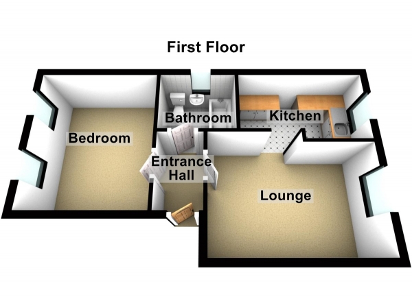 Floor Plan Image for 1 Bedroom Apartment for Sale in Howard Close, Waltham Abbey