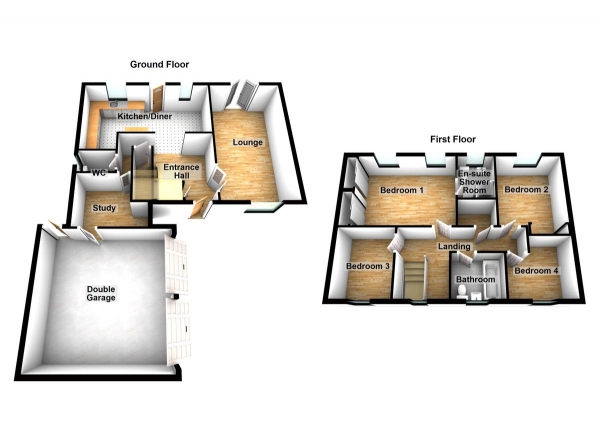 Floor Plan Image for 4 Bedroom Detached House for Sale in Kestrel Road, Waltham Abbey