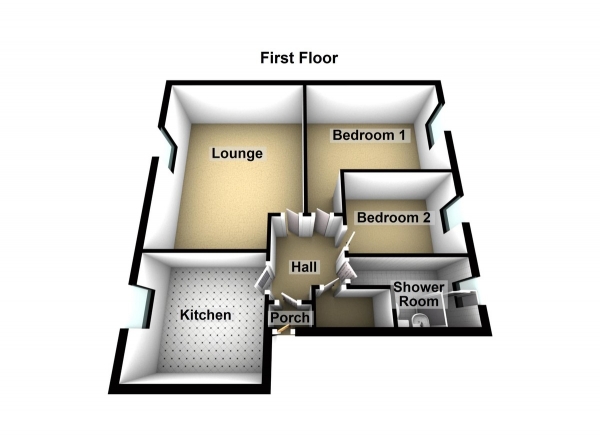 Floor Plan Image for 2 Bedroom Apartment for Sale in Bourne Close, Ware