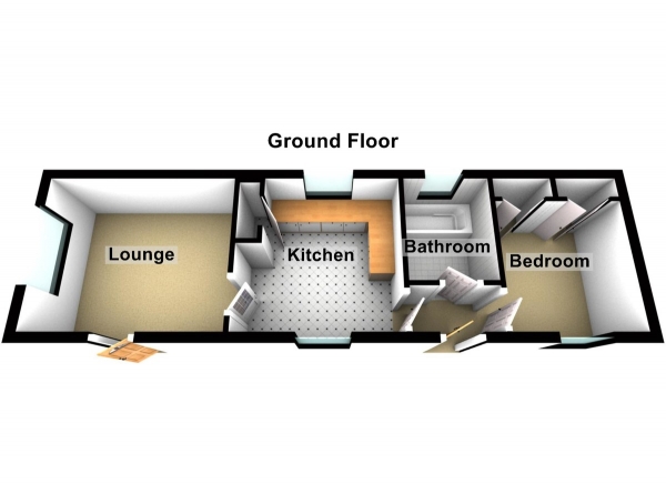 Floor Plan for 1 Bedroom Mobile Home for Sale in Fowley Mead Park , Longcroft Drive, EN8, 7SX - OIRO &pound60,000