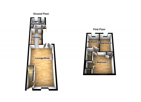 Floor Plan Image for 3 Bedroom Terraced House for Sale in Swanfield Road, Waltham Cross