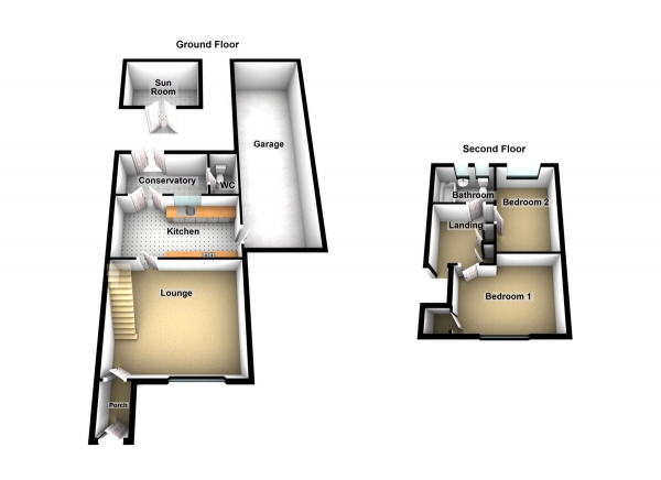 Floor Plan Image for 2 Bedroom End of Terrace House for Sale in Beechfield Walk, Waltham Abbey