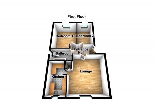 Floor Plan Image for 2 Bedroom Apartment for Sale in Howard Close, Waltham Abbey