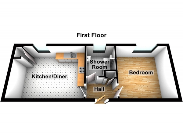 Floor Plan for 1 Bedroom Apartment to Rent in Greenwood House, Church Street, EN9, 1DX - £254 pw | £1100 pcm