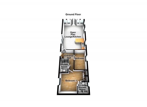 Floor Plan Image for 2 Bedroom Mobile Home for Sale in Lee Valley Campsite (Sewardstone), Sewardstone Road