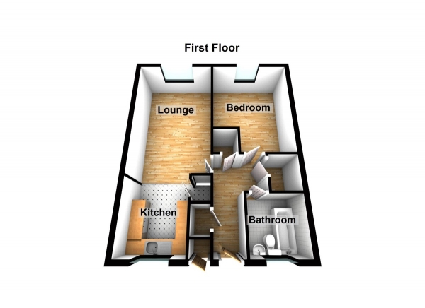 Floor Plan Image for 1 Bedroom Apartment to Rent in Badburgham Court, Waltham Abbey