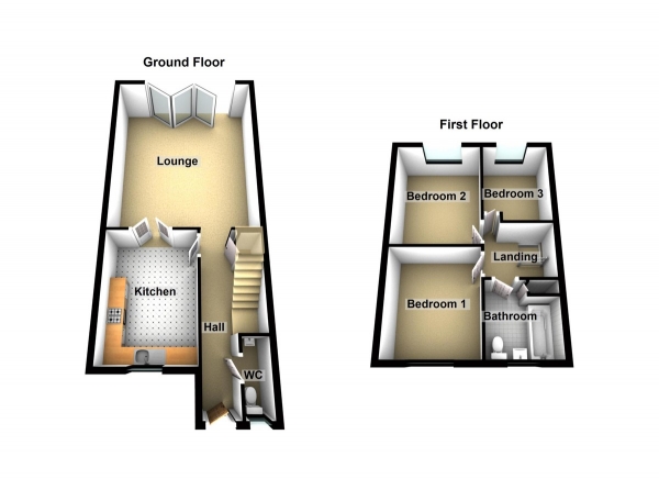 Floor Plan Image for 3 Bedroom Semi-Detached House for Sale in Amesbury, Waltham Abbey