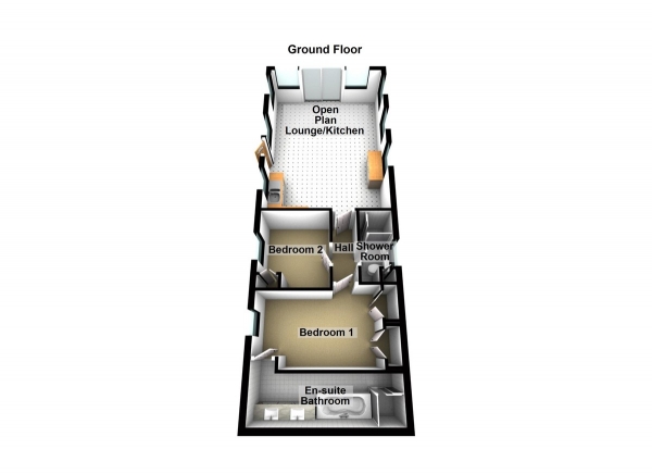 Floor Plan Image for 2 Bedroom Mobile Home for Sale in Essex Road, Hoddesdon