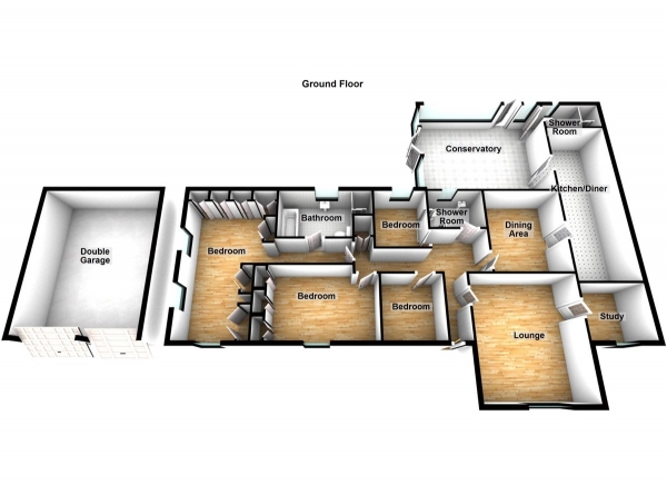 Floor Plan Image for 4 Bedroom Detached Bungalow for Sale in Brookside Crescent, Cuffley