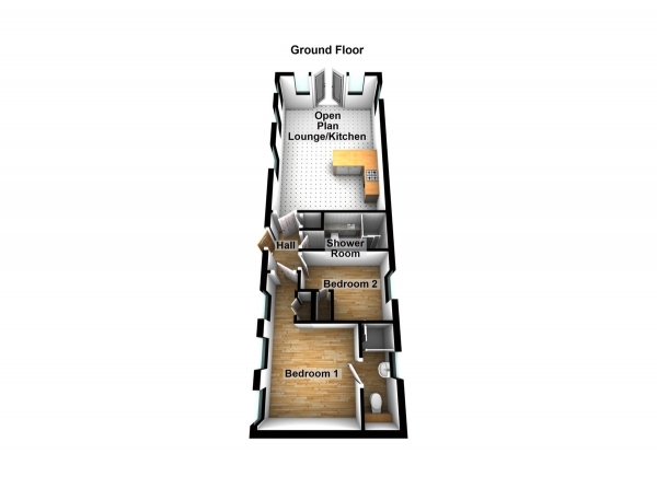 Floor Plan Image for 2 Bedroom Mobile Home for Sale in Essex Road, Hoddesdon