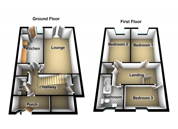 Floor Plan Image for 3 Bedroom Maisonette to Rent in Fishers Close, Waltham Cross