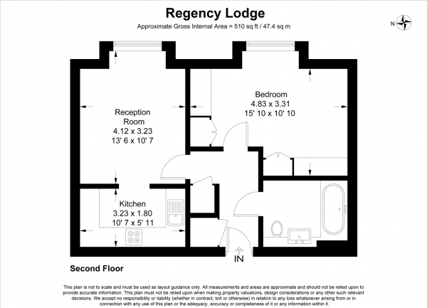 Floor Plan Image for 1 Bedroom Apartment for Sale in Regency Lodge, Albert Road, Buckhurst Hill