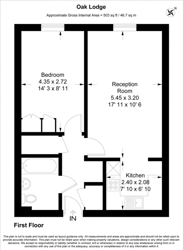 Floor Plan Image for 1 Bedroom Apartment for Sale in Cambridge Road, Wanstead