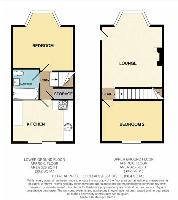 Floor Plan Image for 2 Bedroom Apartment for Sale in Hermon Hill, Wanstead