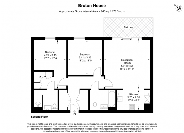 Floor Plan Image for 2 Bedroom Apartment for Sale in Bruton House, Daffodil Crescent, Barnet