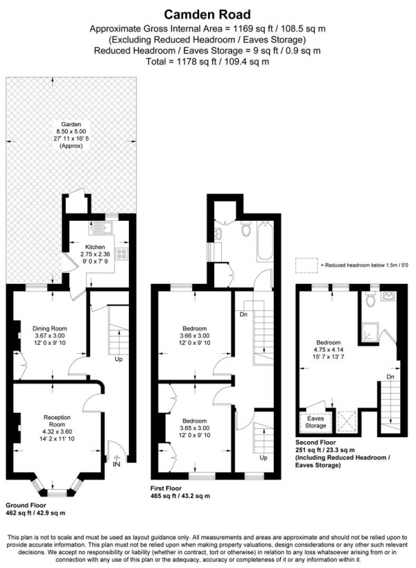 Floor Plan Image for 3 Bedroom Terraced House for Sale in Camden Road, Wanstead