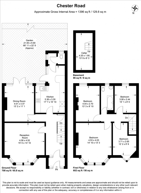 Floor Plan Image for 4 Bedroom Terraced House for Sale in Chester Road, Wanstead