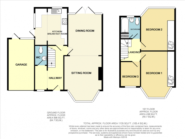 Floor Plan Image for 3 Bedroom End of Terrace House for Sale in Eaton Rise, Wanstead