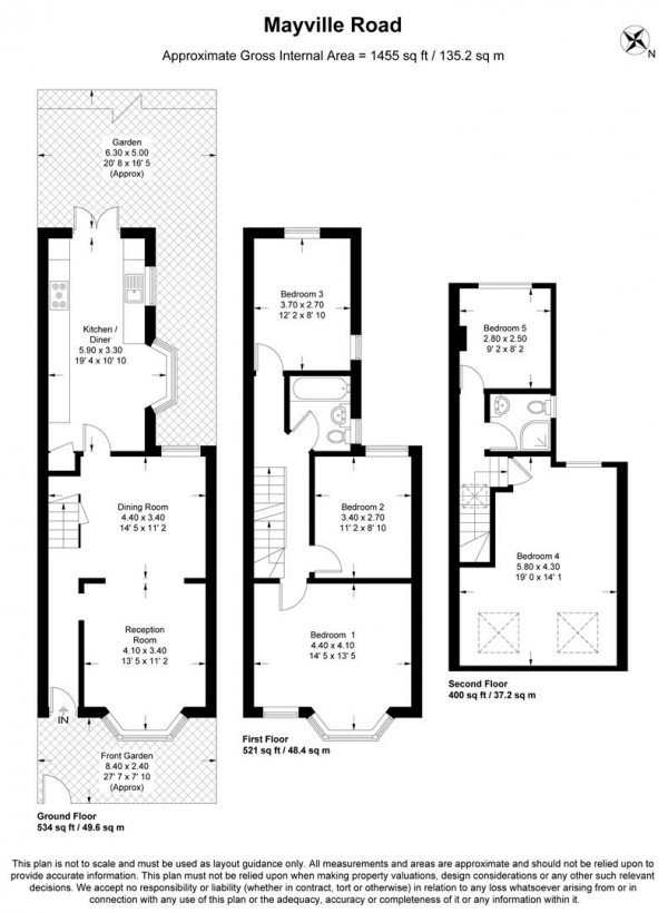 Floor Plan Image for 5 Bedroom End of Terrace House for Sale in Mayville Road, Leytonstone