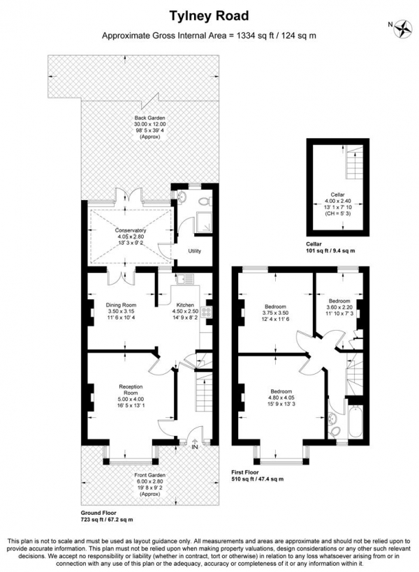 Floor Plan Image for 3 Bedroom Terraced House for Sale in Tylney Road, Forest Gate