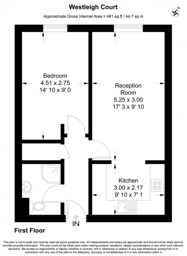 Floor Plan Image for 1 Bedroom Apartment for Sale in Nightingale Lane, Wanstead