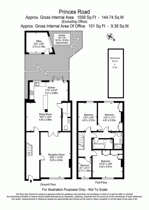 Floor Plan Image for 4 Bedroom Property for Sale in Princes Road, Buckhurst Hill