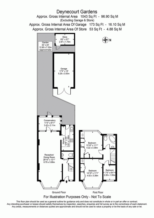 Floor Plan Image for 3 Bedroom Semi-Detached House for Sale in Deynecourt Gardens, Wanstead