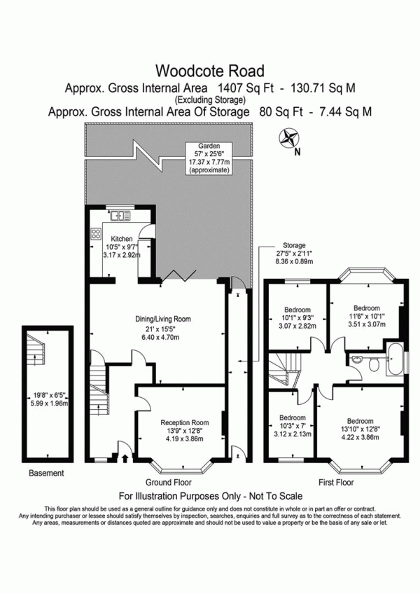 Floor Plan Image for 4 Bedroom End of Terrace House for Sale in Woodcote Road, Wanstead