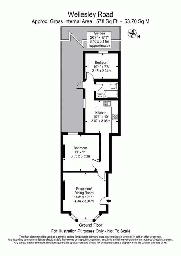 Floor Plan Image for 2 Bedroom Apartment for Sale in Wellesley Road, Wanstead