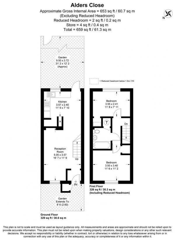 Floor Plan Image for 2 Bedroom Terraced House for Sale in Alders Close, Wanstead