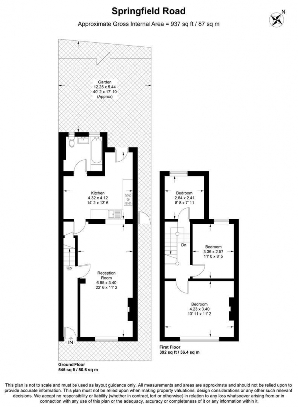 Floor Plan Image for 3 Bedroom Semi-Detached House for Sale in Springfield Road, Chingford