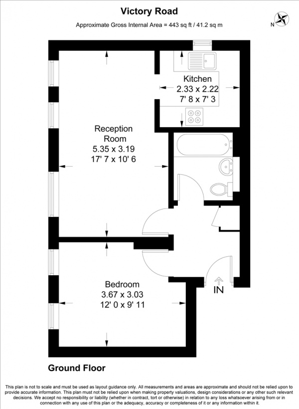 Floor Plan Image for 1 Bedroom Apartment for Sale in Victory Road, Wanstead