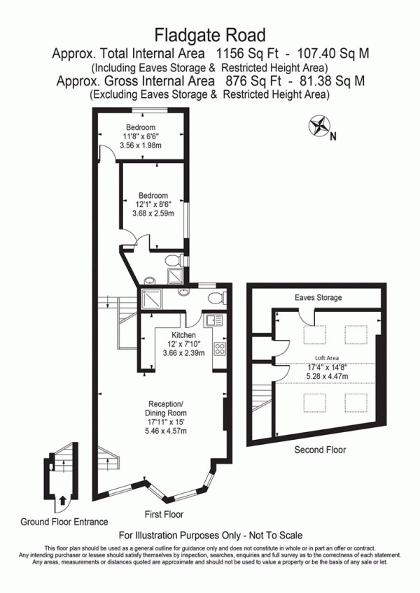 Floor Plan Image for 2 Bedroom Flat for Sale in Fladgate Road, Leytonstone