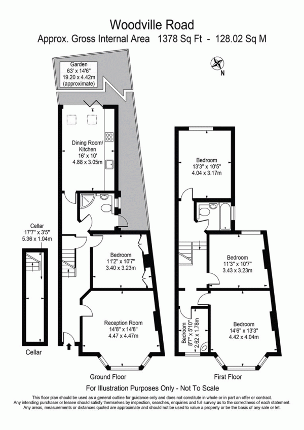 Floor Plan Image for 3 Bedroom Terraced House for Sale in Woodville Road, Leytonstone