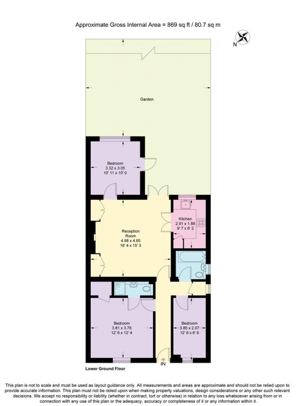 Floor Plan Image for 3 Bedroom Flat for Sale in Grosvenor Road, Wanstead