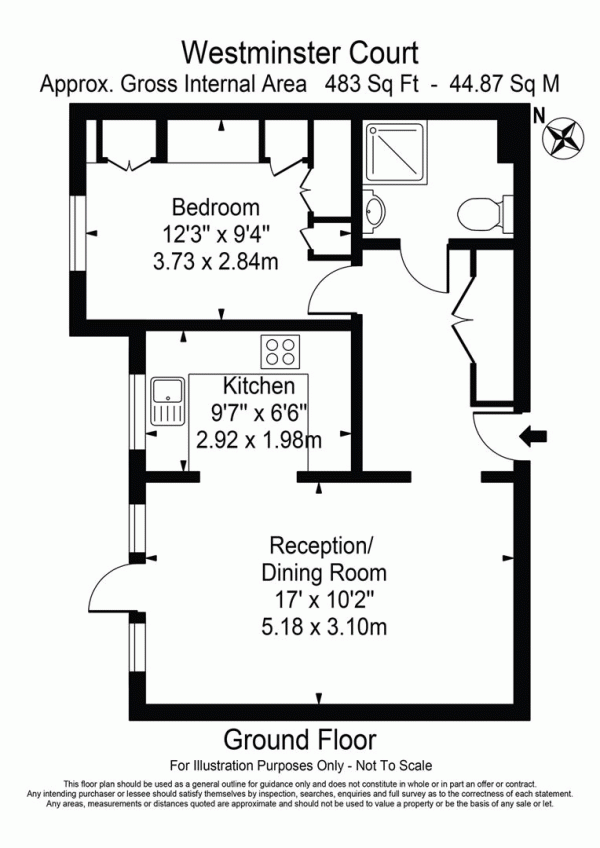 Floor Plan Image for 1 Bedroom Apartment for Sale in Cambridge Park, Wanstead