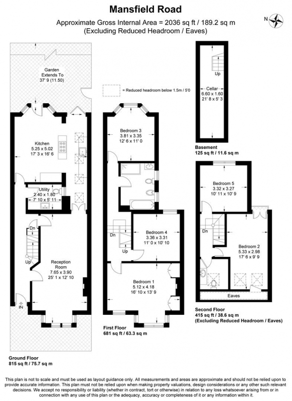 Floor Plan Image for 5 Bedroom End of Terrace House for Sale in Mansfield Road, Wanstead