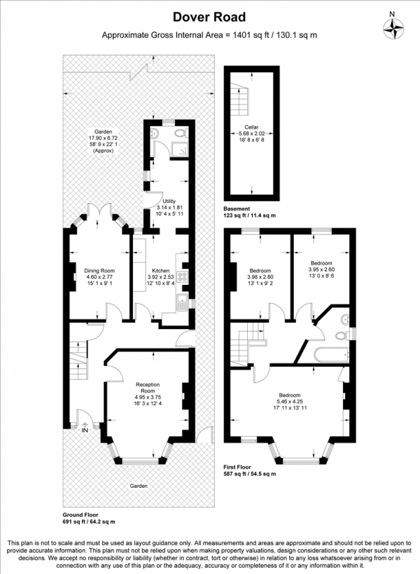 Floor Plan Image for 3 Bedroom Semi-Detached House for Sale in Dover Road, Aldersbrook