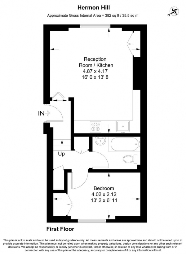 Floor Plan Image for 1 Bedroom Flat for Sale in Hermon Hill, Wanstead