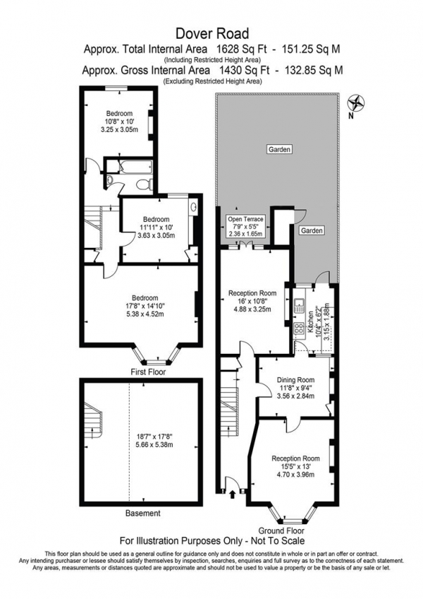 Floor Plan Image for 3 Bedroom Terraced House for Sale in Dover Road, Aldersbrook