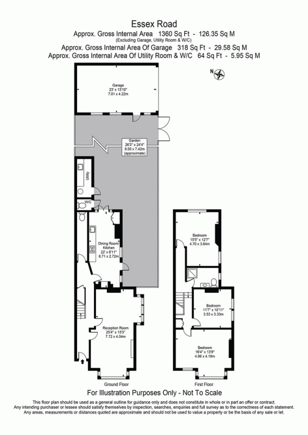 Floor Plan for 3 Bedroom End of Terrace House for Sale in Essex Road, Manor Park, E12, 6RE - Offers in Excess of &pound780,000