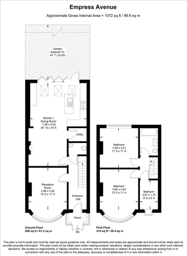 Floor Plan Image for 3 Bedroom End of Terrace House for Sale in Empress Avenue, Aldersbrook