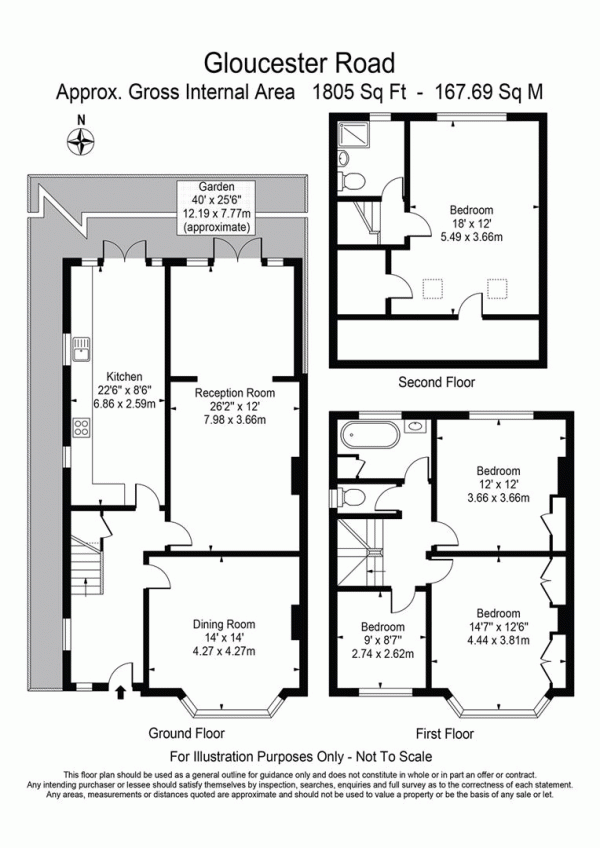 Floor Plan Image for 4 Bedroom Semi-Detached House for Sale in Gloucester Road, Wanstead