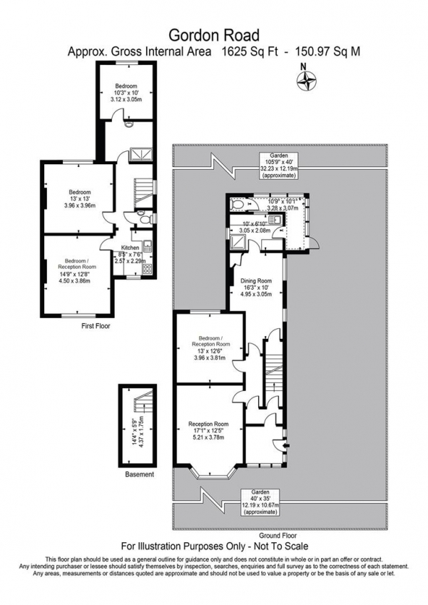 Floor Plan Image for 3 Bedroom Semi-Detached House for Sale in Gordon Road, South Woodford