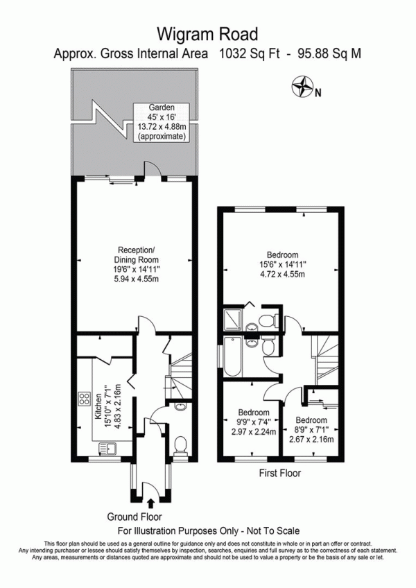 Floor Plan Image for 3 Bedroom End of Terrace House for Sale in Wigram Road, Wanstead