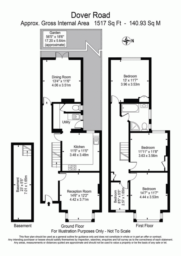 Floor Plan Image for 4 Bedroom Terraced House for Sale in Dover Road, Aldersbrook